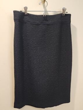 Ann Taylor Black Textured Pencil Skirt Sz 10